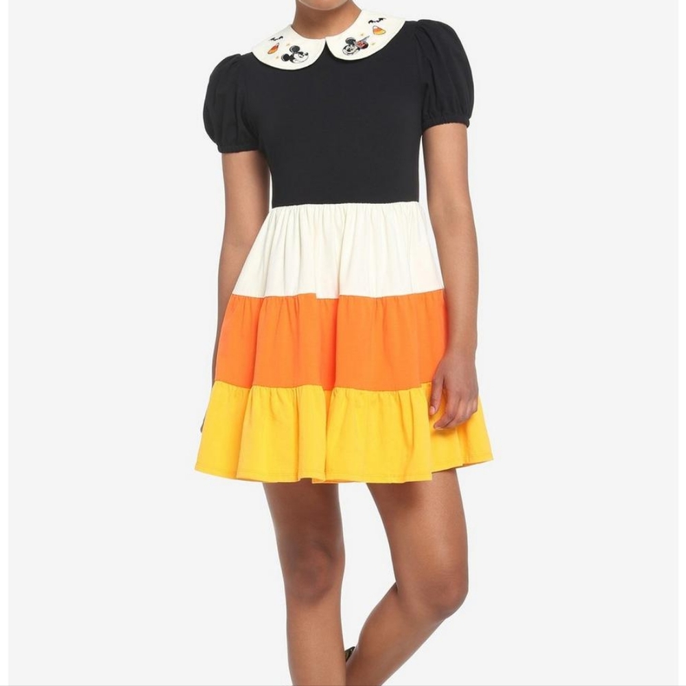 SOLD | Her Universe Disney Halloween Candy Corn Collared Dress